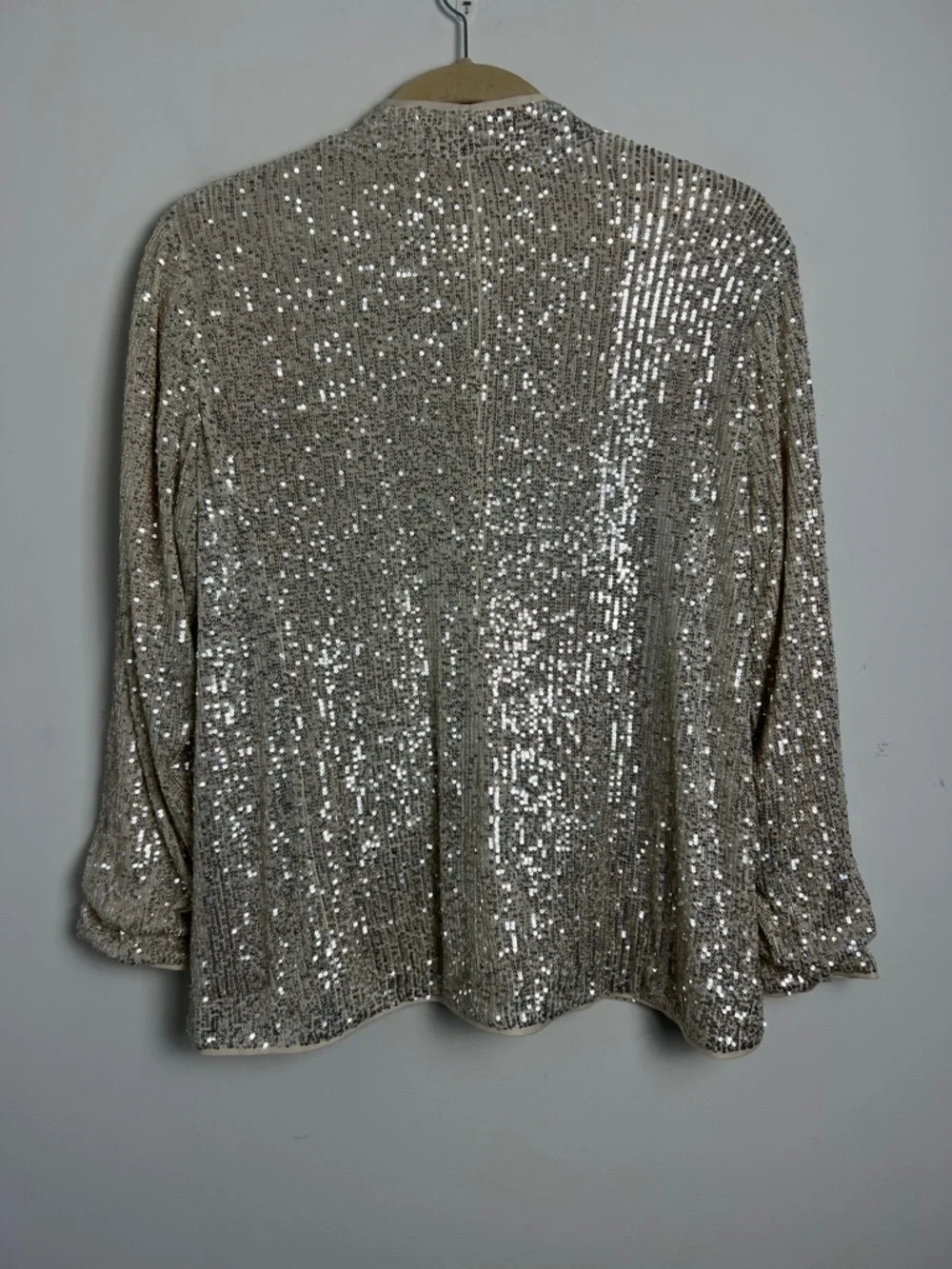 NEW Avec Les Filles X Stitch Fix Collaboration Silver Cream Sequin Formal Jacket